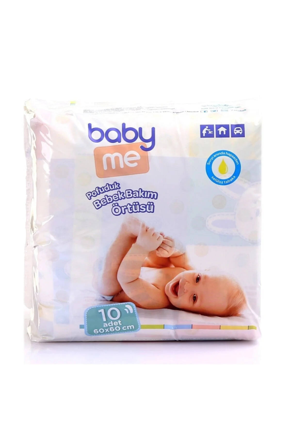 Baby&Me Pofuduk Alt Değiştirme Örtüsü 60x60 Cm 10 Adet" Bebek Alt Açma Örtüsü Fiyatı