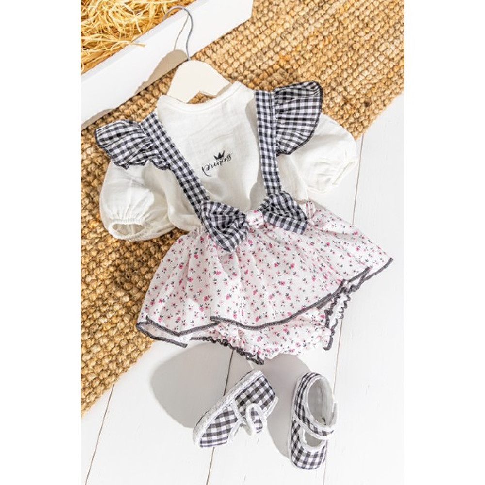 Babymod Çiçek Desenli Fırfırlı Kız Bebek Tulum Salopet Takım Bebek Tulumu Fiyatı