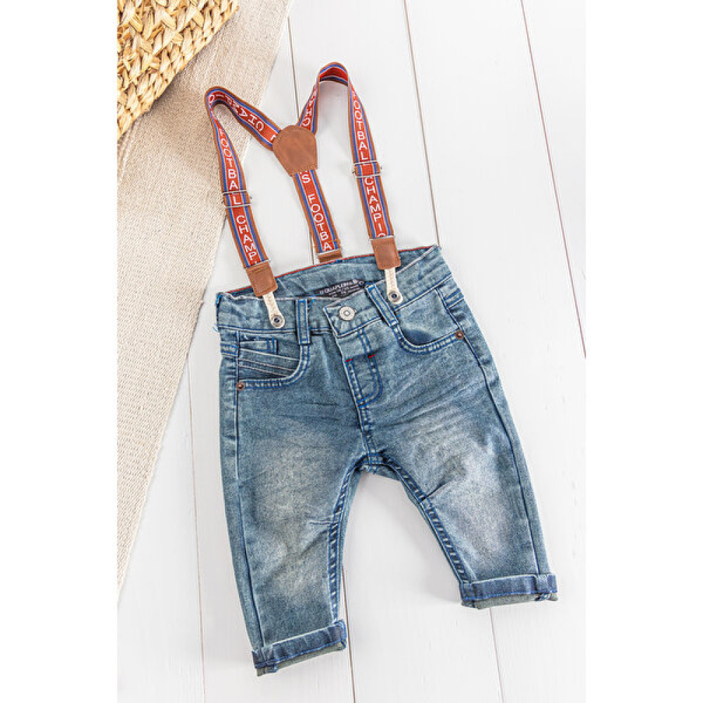 Babymod Denim Kumaş Askılı Erkek Bebek Kot Pantolon Bebek Pantolon Fiyatı