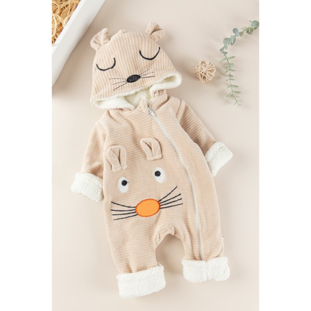 Babymod Figürlü Kışlık Welsoft Kadife Bebek Tulum Bebek Tulumu Fiyatı