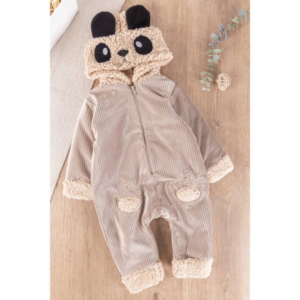 Babymod Panda Figürlü Kuzu Welsoft Erkek Bebek Kışlık Tulum Bebek Tulumu Fiyatı