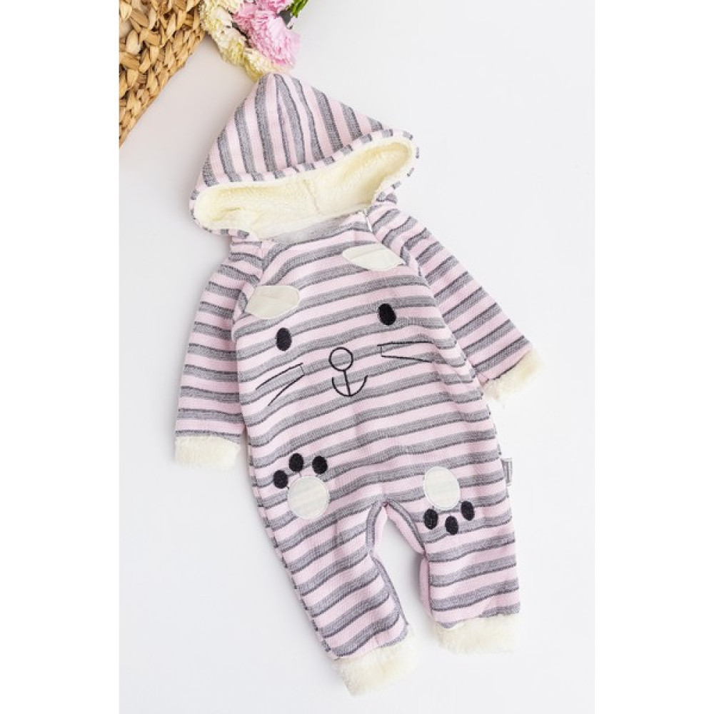Babymod Tavşan Figürlü Kapüşonlu Içi Peluş Kız Bebek Tulum Bebek Tulumu Fiyatı
