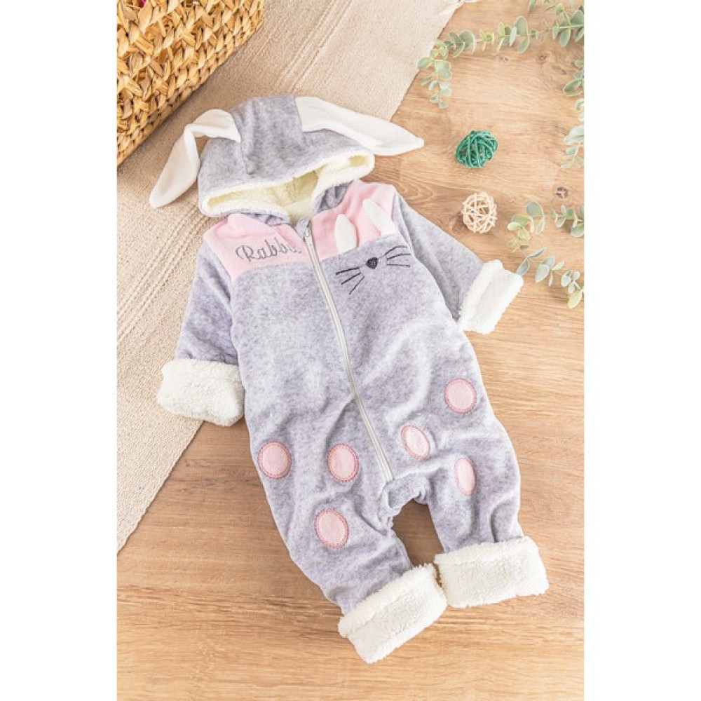 Babymod Tavşan Figürlü Peluş Welsoft Astarlı Kadife Kız/erkek Bebek Tulum Bebek Tulumu Fiyatı