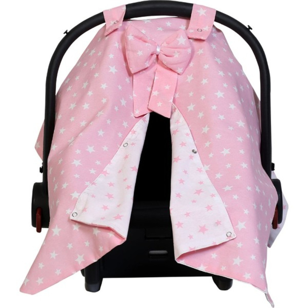 Babymol Puset Örtüsü Pembe - Gri Bebek Oto Koltuğu Fiyatı