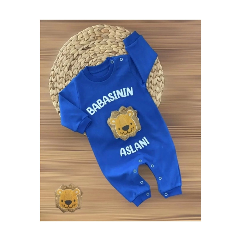 babymü Aslan Kabartmalı Babasının Aslanı Tulumlar 0-3 AY Beden Bebek Tulumu Fiyatı