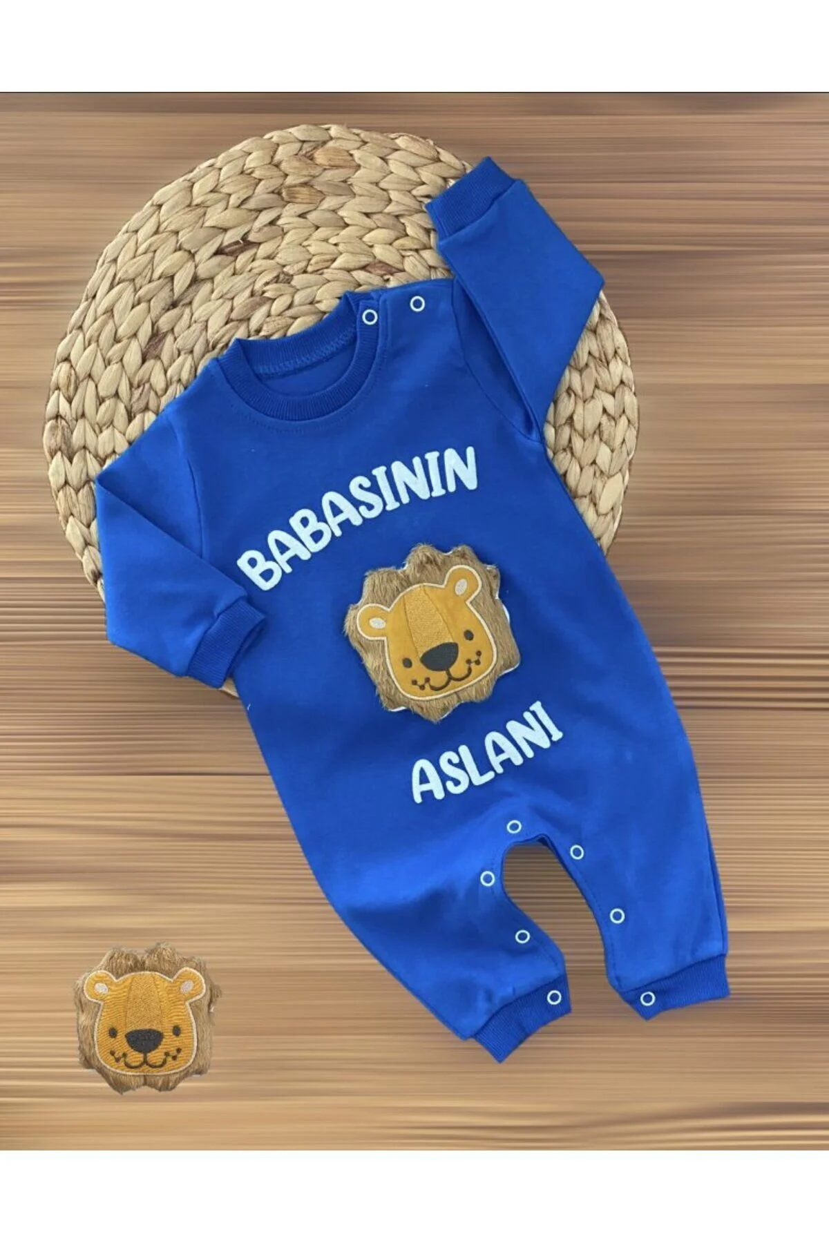 babymü Aslan Kabartmalı Babasının Aslanı Tulumlar 6-9 AY Beden" Bebek Tulumu Fiyatı