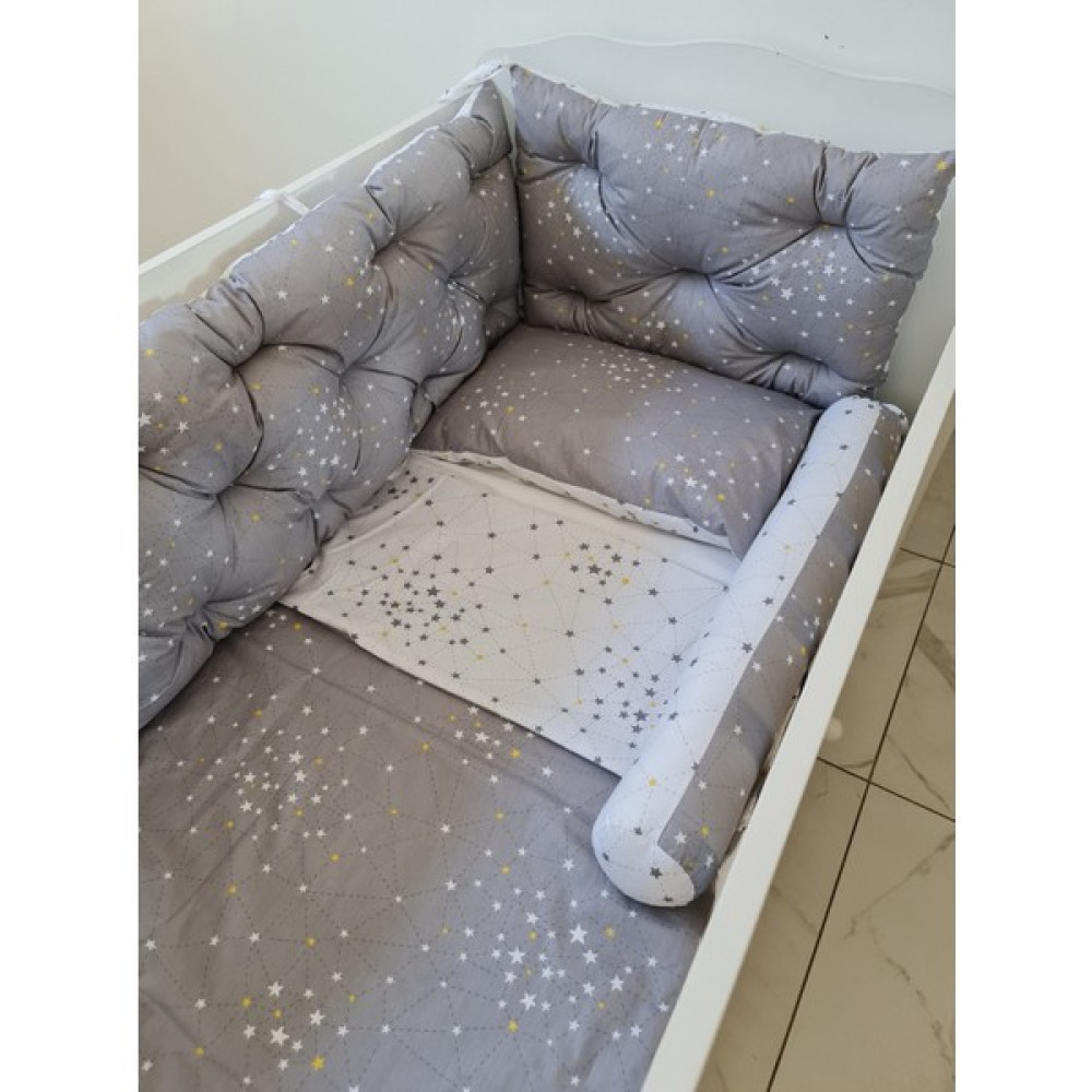 Babynest Dünyası 70X130 Çift Yönlü Beşik Kenar Koruma 45CM Yükseklik (Yılan Yastık +) - 70 x 130 cm - Gri - Beyaz Bebek Güvenlik Fiyatı