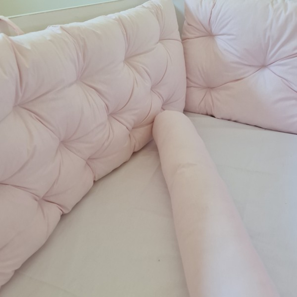 Babynest Dünyası 70X130 Çift Yönlü Beşik Kenar Koruma 45CM Yükseklik (Yılan Yastık Hediyeli) - Pembe - 70 x 130 cm Oto Boyaları Fiyatı
