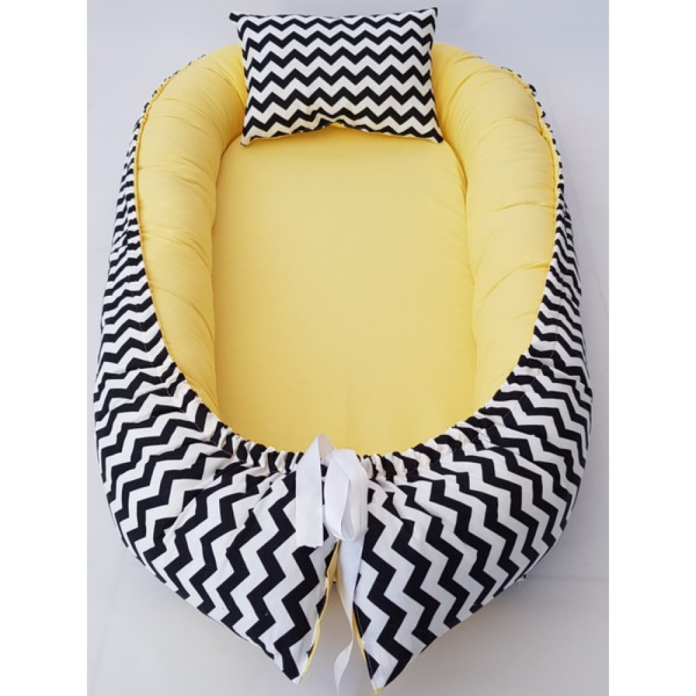 Babynest Dünyası Babynest - Bebek Yuvası Siyah Zigzag Sarı Ana Kucağı ve Oto Koltuğu Fiyatı