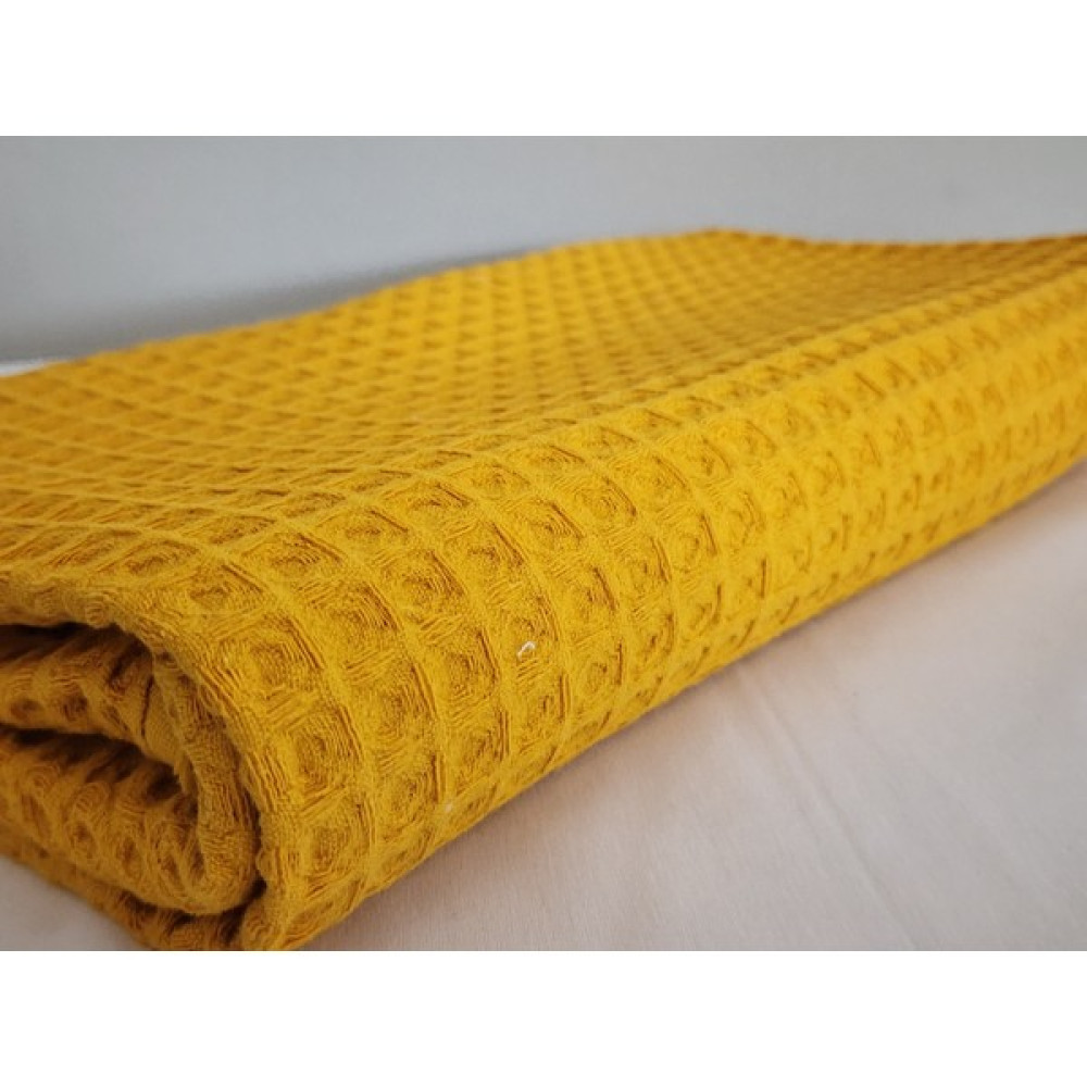 Babynest Dünyası Waffle Pike Bebek Battaniyesi Organik Pamuk 110X100 Ebatında - 100 x 110 cm - Hardal Bebek Battaniyesi Fiyatı