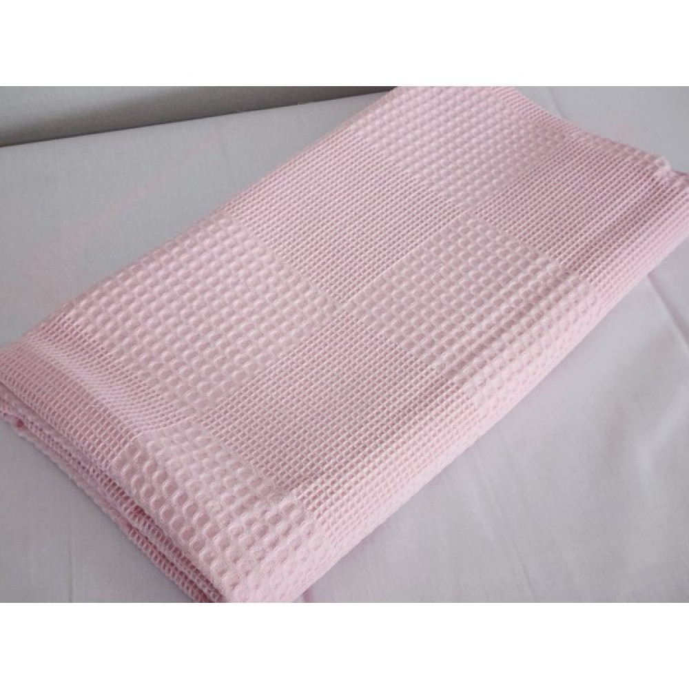 Babynest Dünyası Waffle Pike Bebek Battaniyesi Organik Pamuk 110X100 Ebatında - 100 x 110 cm - Pembe Bebek Battaniyesi Fiyatı