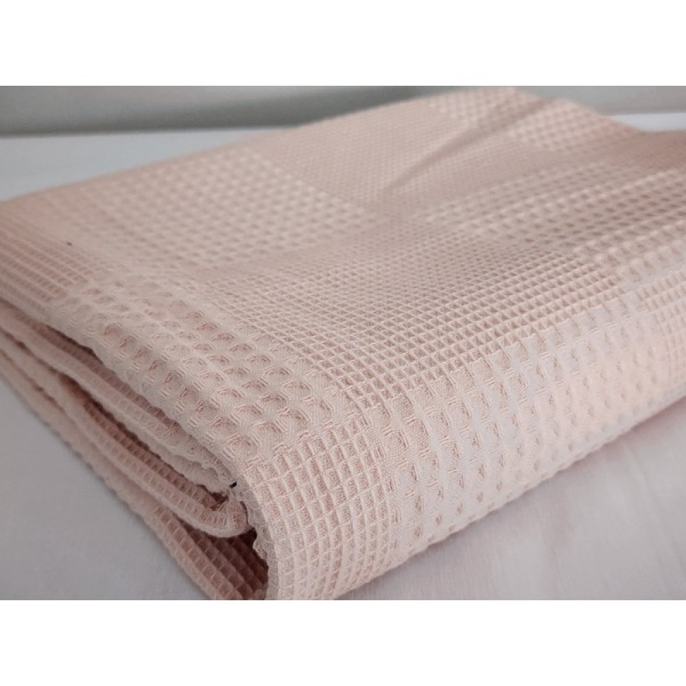Babynest Dünyası Waffle Pike Bebek Battaniyesi Organik Pamuk 70X90 Ebatında Tek Kat - 70 x 90 cm - Pudra Bebek Battaniyesi Fiyatı