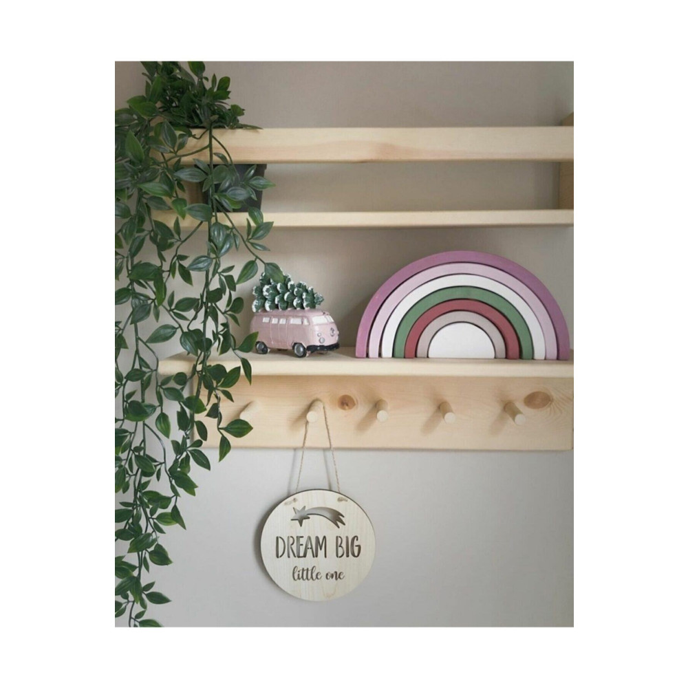 Babyroom Ahşap Askılık Raf Ve Kitaplık Raf Eğitici Montessori Raf 2li 60 Cm Duvar Rafı Fiyatı