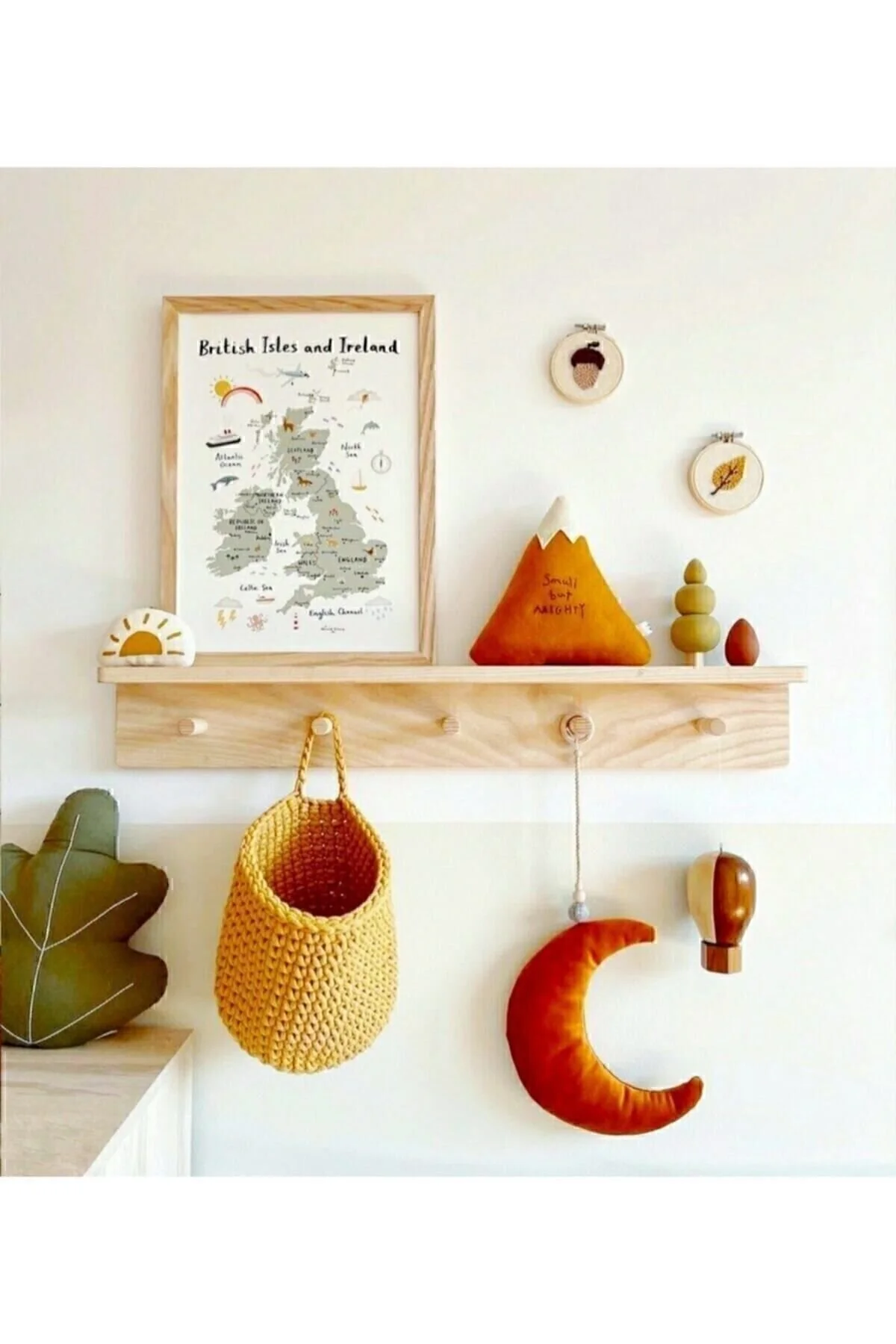 babyroomstore Ahşap Dekoratif Askılı Raf Raf 60 Cm" Bebek-Çocuk Odası Fiyatı