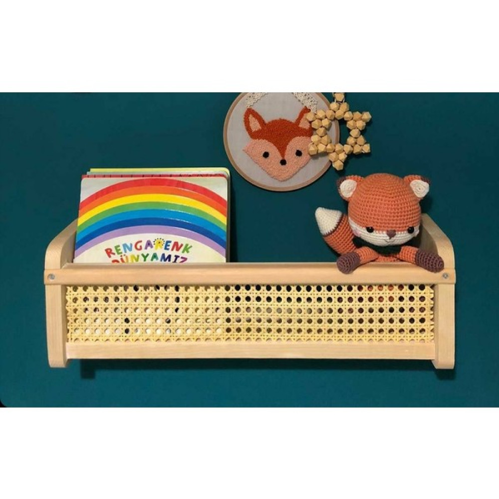 Babyroomstore Ahşap Hazeran Duvar Rafı Çocuk Odası Montessori Kitaplık Raf Duvar Rafı Fiyatı