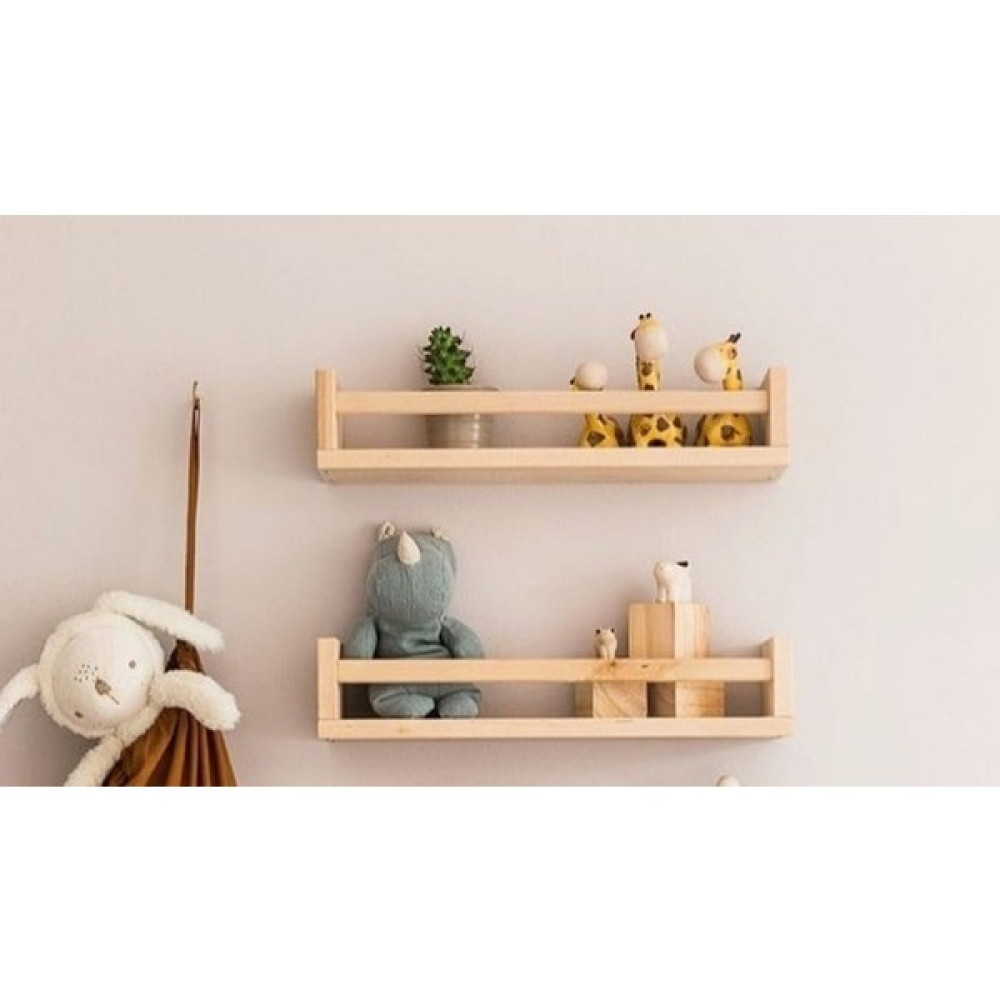 Babyroomstore Ahşap Montessori Kitaplık Raf Bebek Çocuk Odası 2li Raf Duvar Rafı Fiyatı