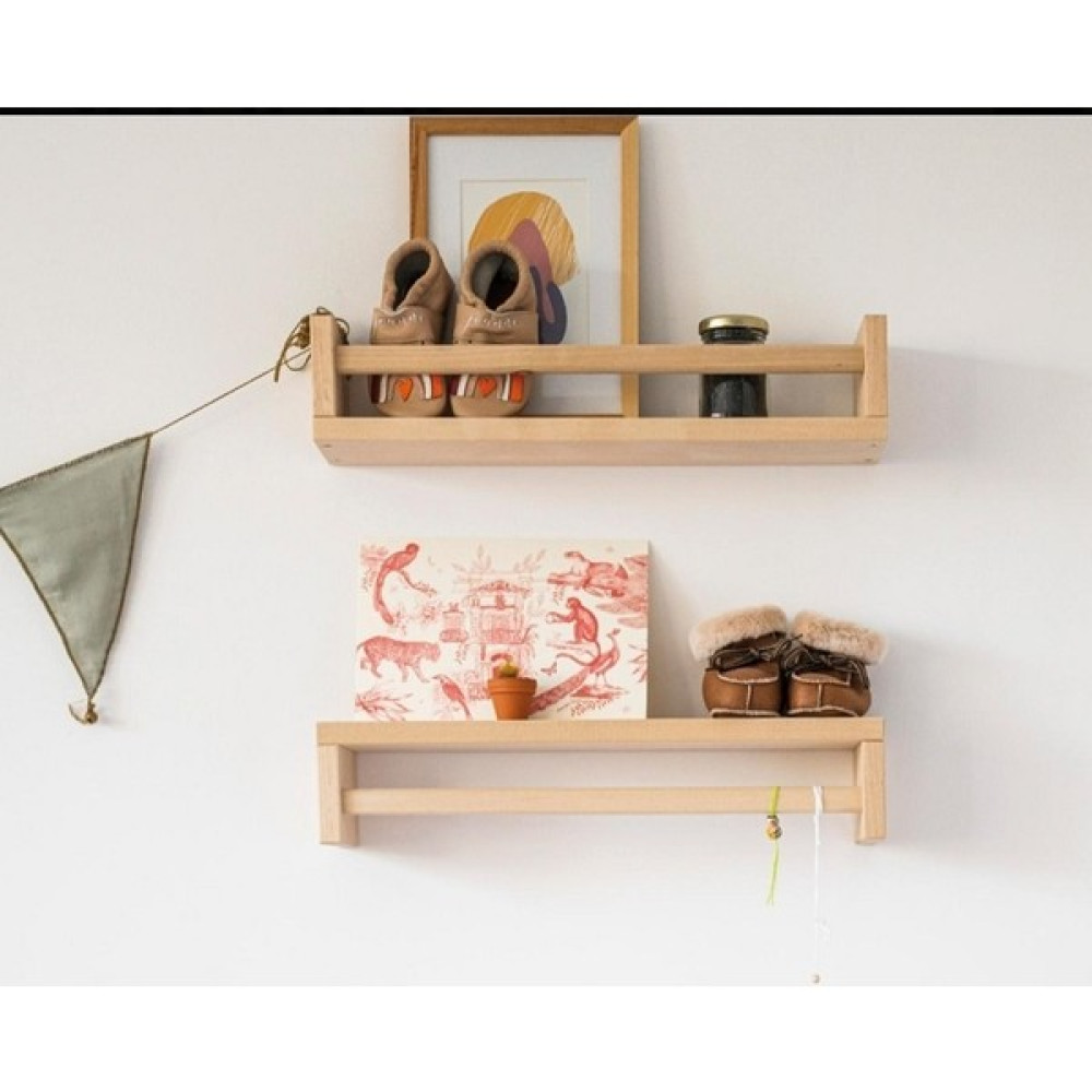 Babyroomstore Montessori Kitaplık Çocuk Bebek Odası Rafı Ahşap Kitaplık Askılık 60CM 2li Ters Düz Raf Duvar Rafı Fiyatı