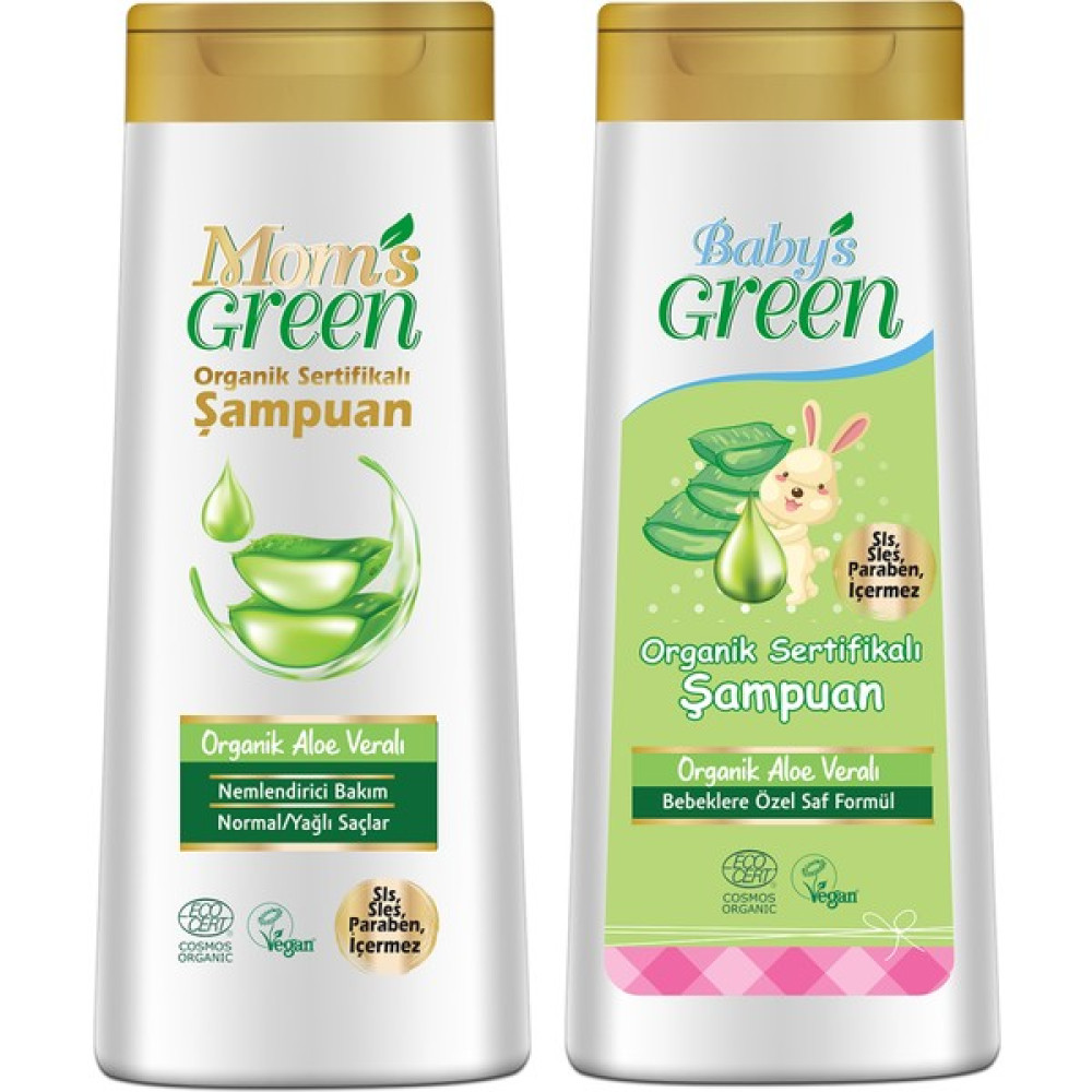 Baby's Green 2'li Organik Aloe Veralı Şampuan ve Organik Bebek Şampuanı Seti 400 ml x 2 Adet Şampuan ve Saç Kremi Fiyatı