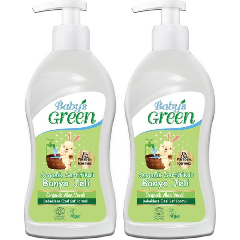 Baby's Green 2'li Set Baby's Green Organik Bebek Banyo Jeli Sıvı Sabun - 500ML*2 Ecocosmos Bebek Şampuanı Fiyatı
