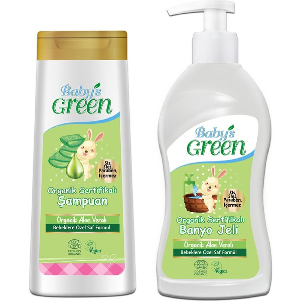 Baby's Green 2'li Set Baby's Green Organik Bebek Saç ve Vücut Şampuanı 400 ml + Bebek Banyo ve Duş Jeli Sıvı Sabun 500 ml Bebek Şampuanı Fiyatı