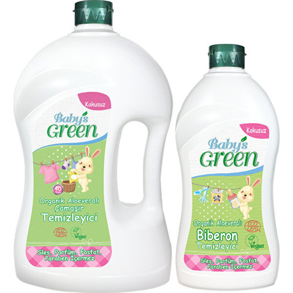 Baby's Green 2'li Set Organik Kokusuz Bebek Çamaşır Deterjanı 1,5 Lt - Organik Biberon Temizleyici 500 ml Bebek Bakım Fiyatı