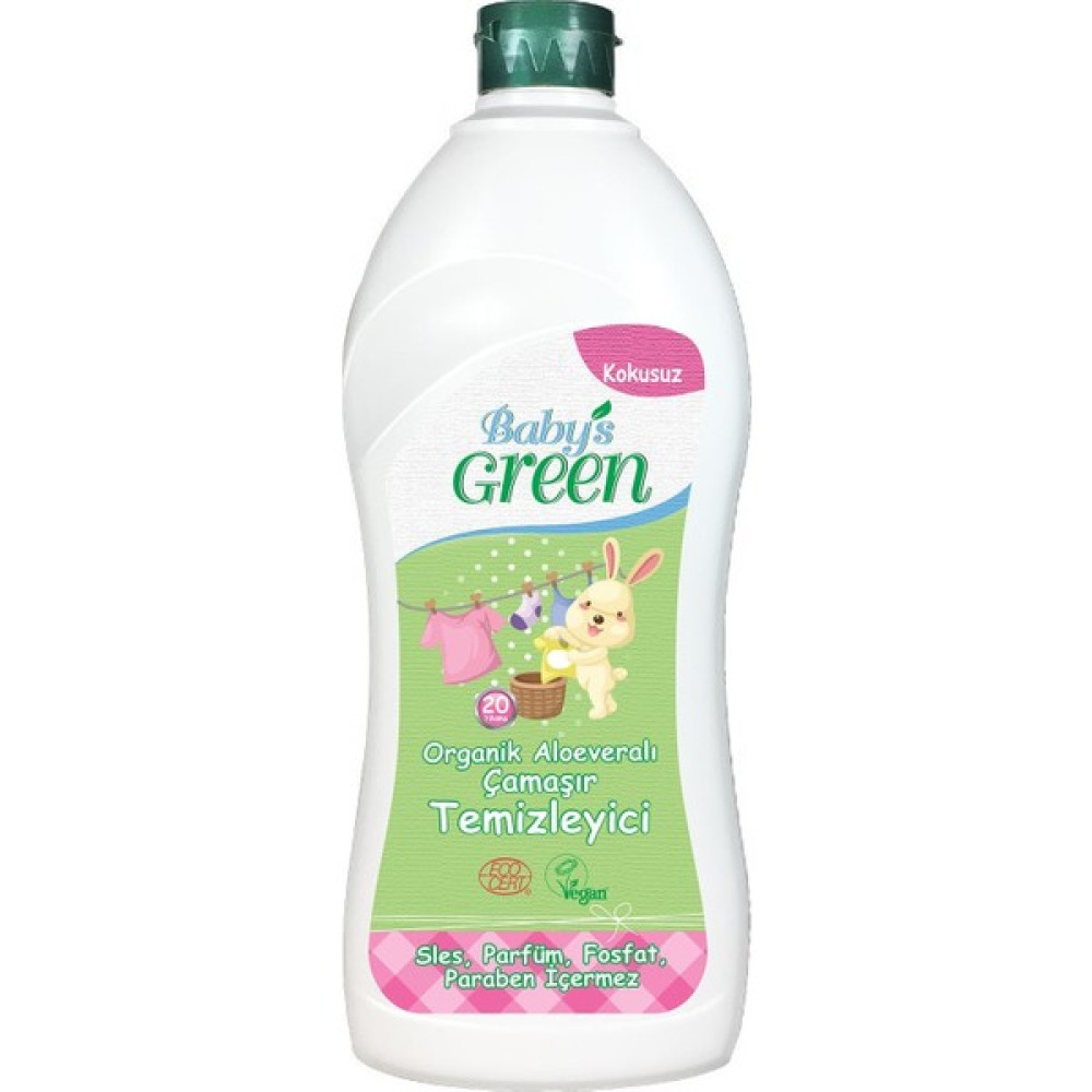 Baby's Green Organik Alo veralı Bebek Çamaşır Deterjanı 20 Yıkama - Kokusuz - 750 ml Çamaşır Deterjanı Fiyatı