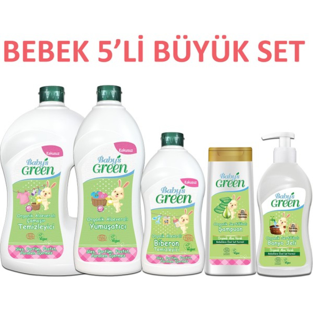 Baby's Green Organik Yeni Doğan Bebek Bakım Seti 5 Li Ecocert Onaylı Bebek Bakım Seti Fiyatı