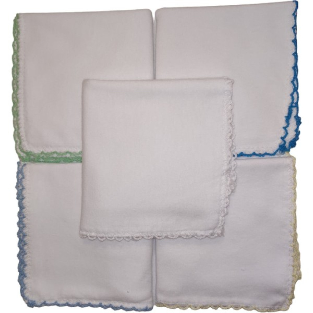 Babysal Çift Kat 10'lu Penye Ağız Silme Bebek Mendili (%100 Pamuk) Erkek Bebek (22X22) - Yenidoğan - Beyaz Mama Önlüğü Fiyatı