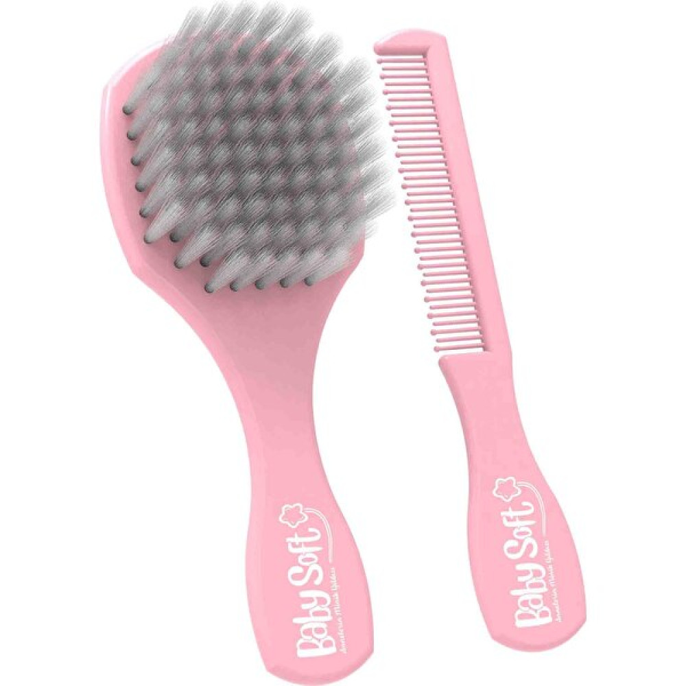 BabySoft Fırça & Tarak Seti Pembe Bebek Saç Fırça-Tarak Fiyatı