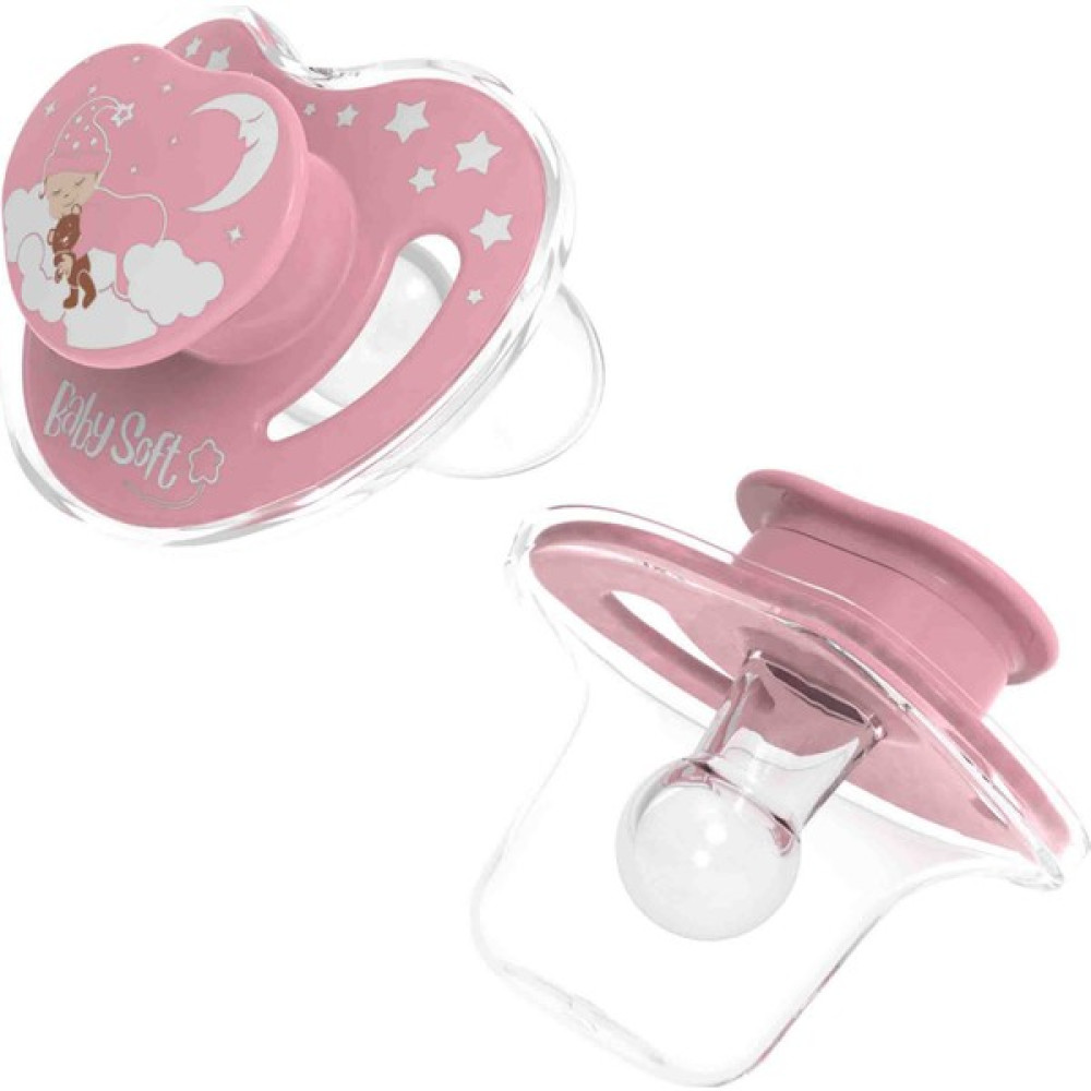 BabySoft Kapaklı Yuvarlak Uçlu Pembe Uyku Emziği 6 - 18 Ay Emzik Fiyatı