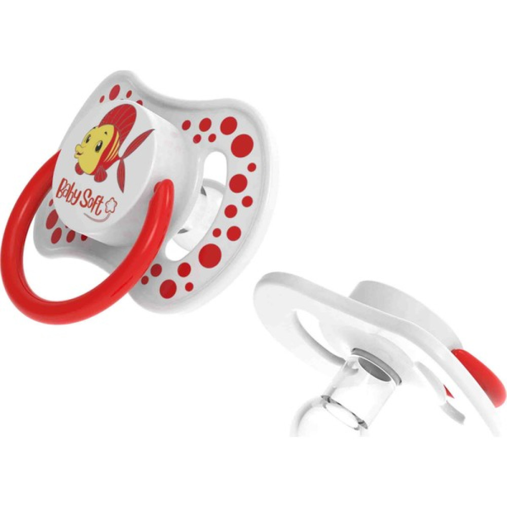 BabySoft Yuvarlak Uçlu Balık Desenli Emzik 6 - 18 Ay - Kırmızı Emzik Fiyatı