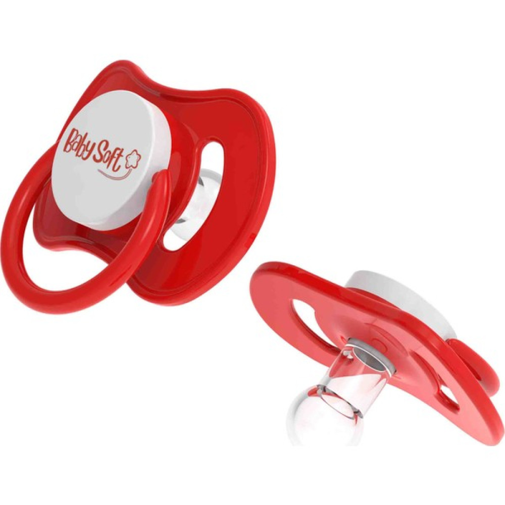 BabySoft  Yuvarlak Uçlu Kırmızı Emzik 0 - 6 Ay Kız - Erkek Emzik Fiyatı