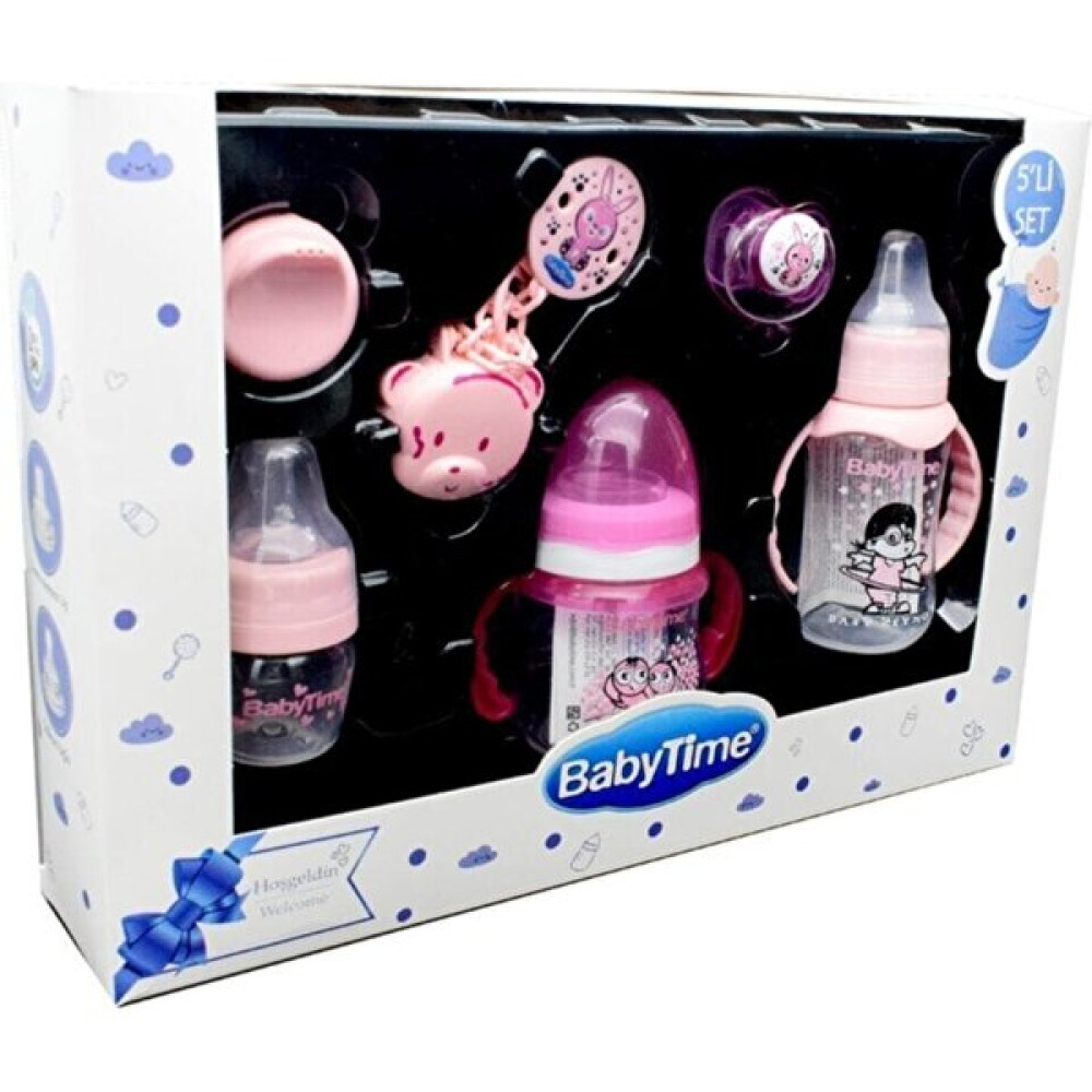 BabyTime Baby Time 5'li Pembe  Biberon ve Emzik Seti Biberon Fiyatı