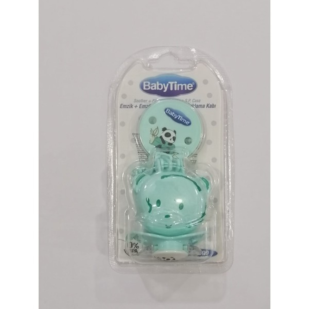 Babytime Emzik +Emzik Askısı+Emzik Saklama Kabı - Açık Yeşil - 0 - 18 Ay Emzik Fiyatı