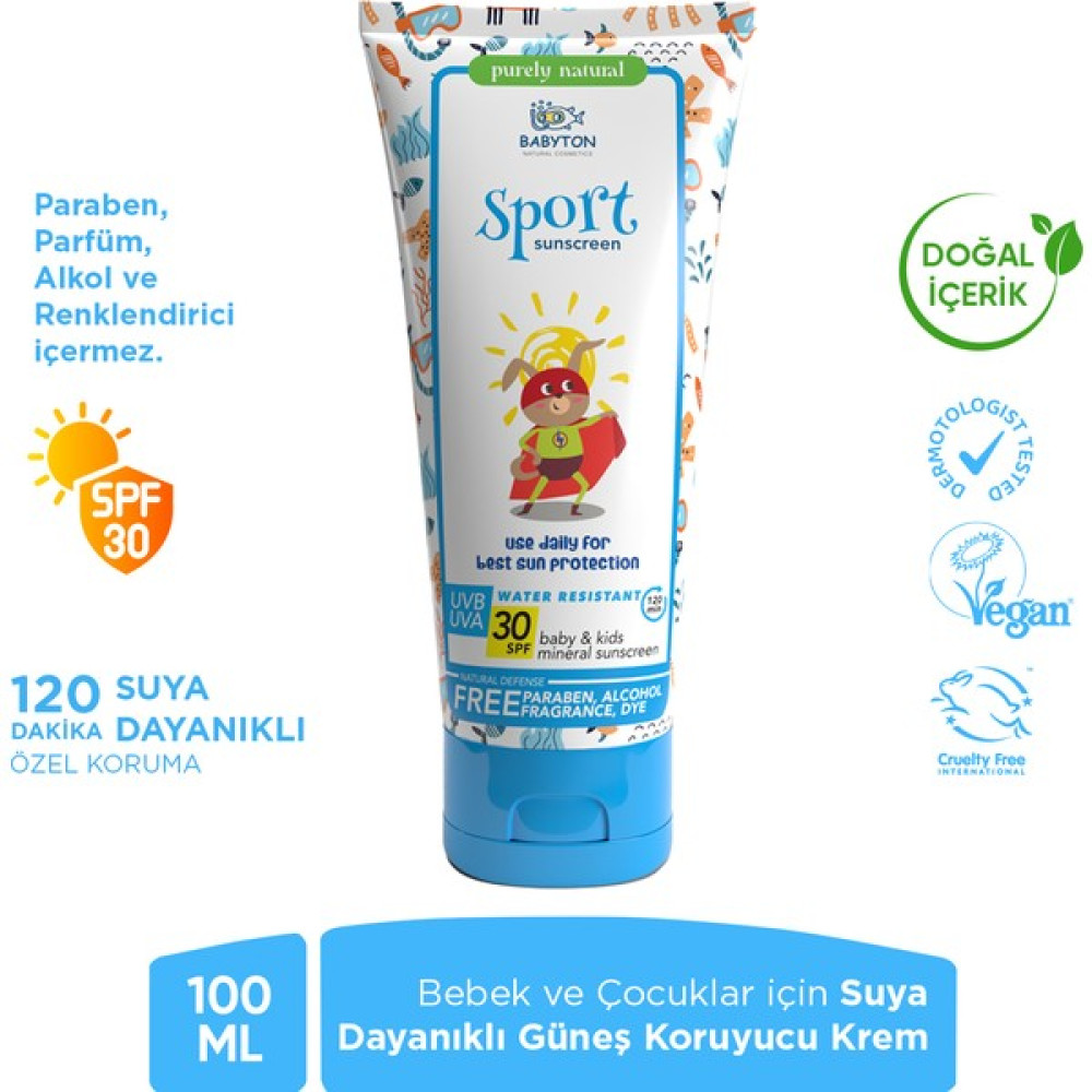 Babyton Bebek & Çocuk Suya Dayanıklı Güneş Kremi 100 ml Açık Hava, Deniz ve Spor Oyuncakları Fiyatı