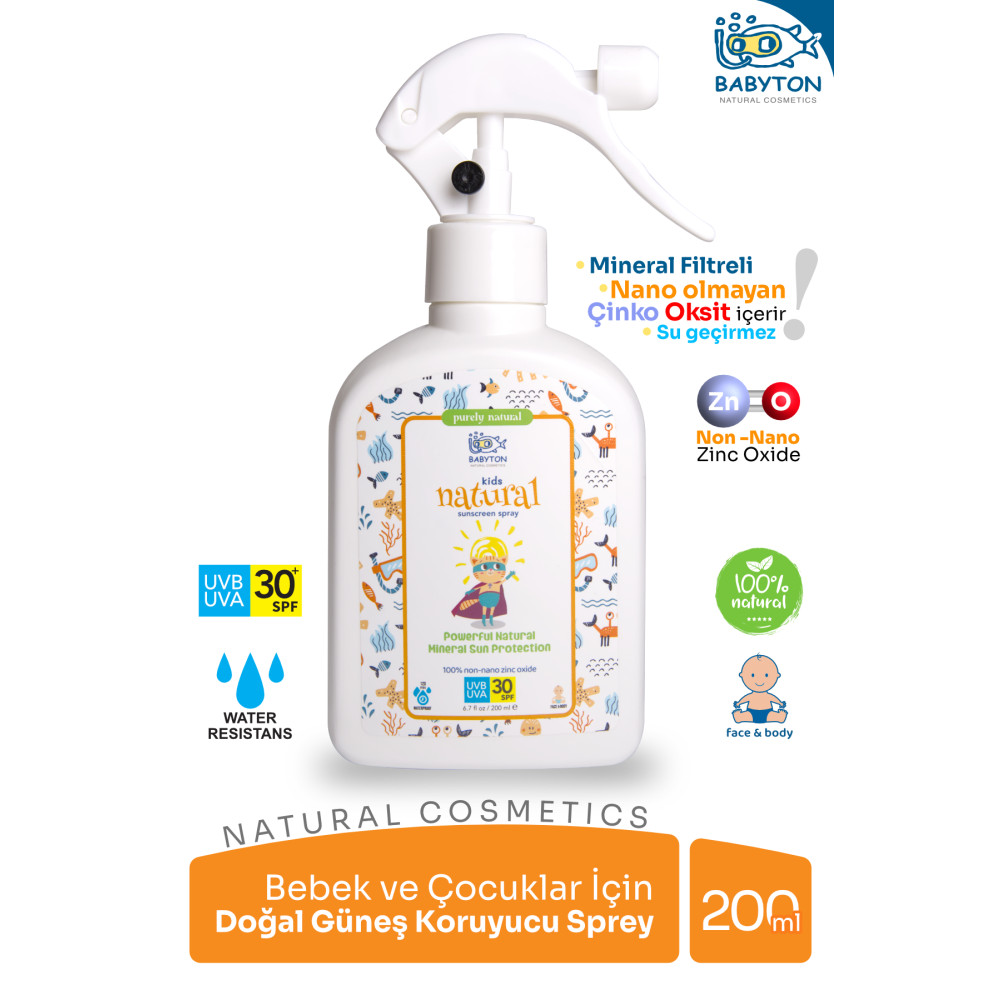 BABYTON Bebek Ve Çocuklar Için Doğal Güneş Koruyucu Sprey 200 Ml Bebek Güneş Kremi Fiyatı