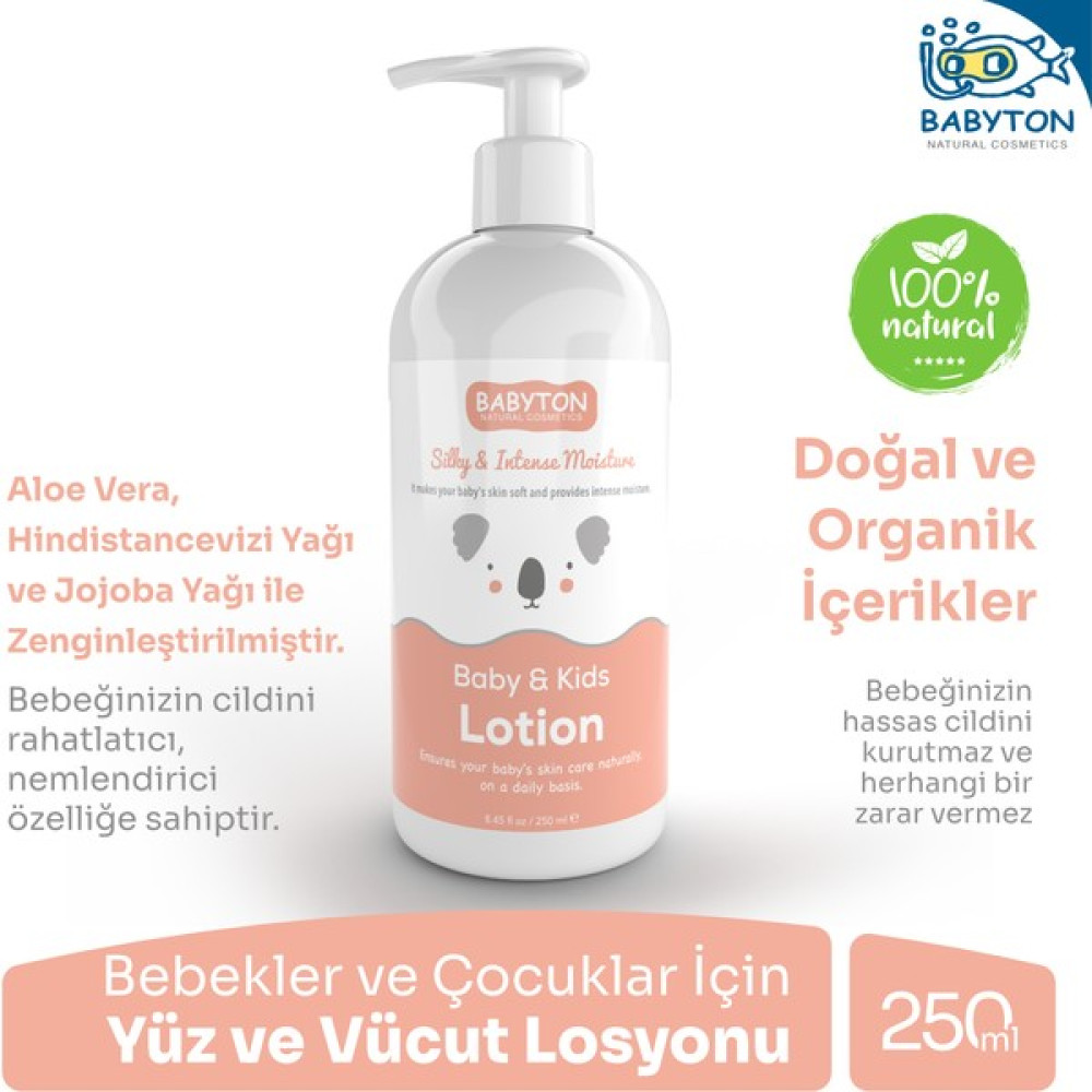 Babyton Bebek ve Çocuklar Için Doğal İçerikli Yüz ve Vücut Losyonu 250 ml Bebek Bakım Fiyatı