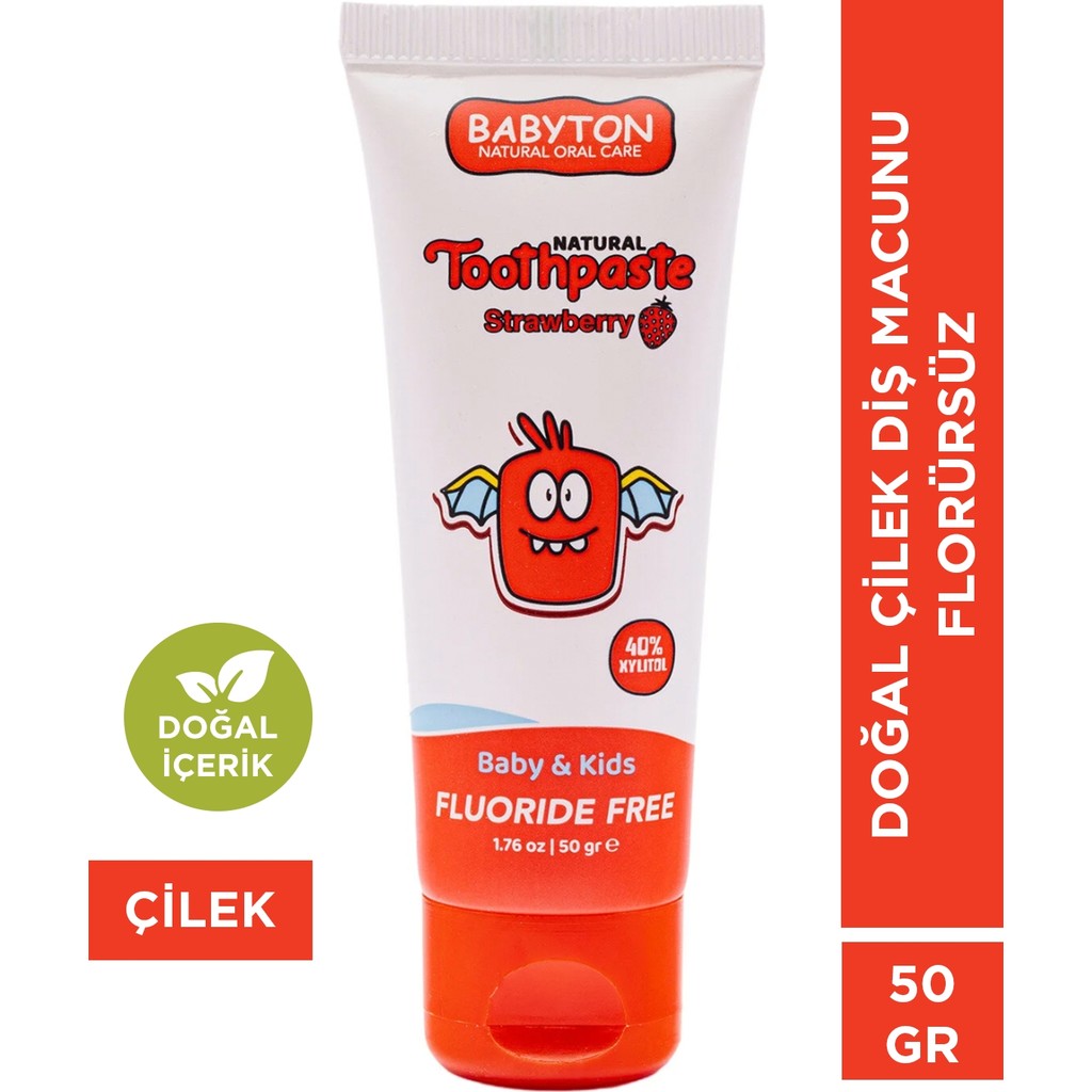 Babyton Doğal Çilek Diş Macunu Florürsüz 50 gr Diğer Fiyatı