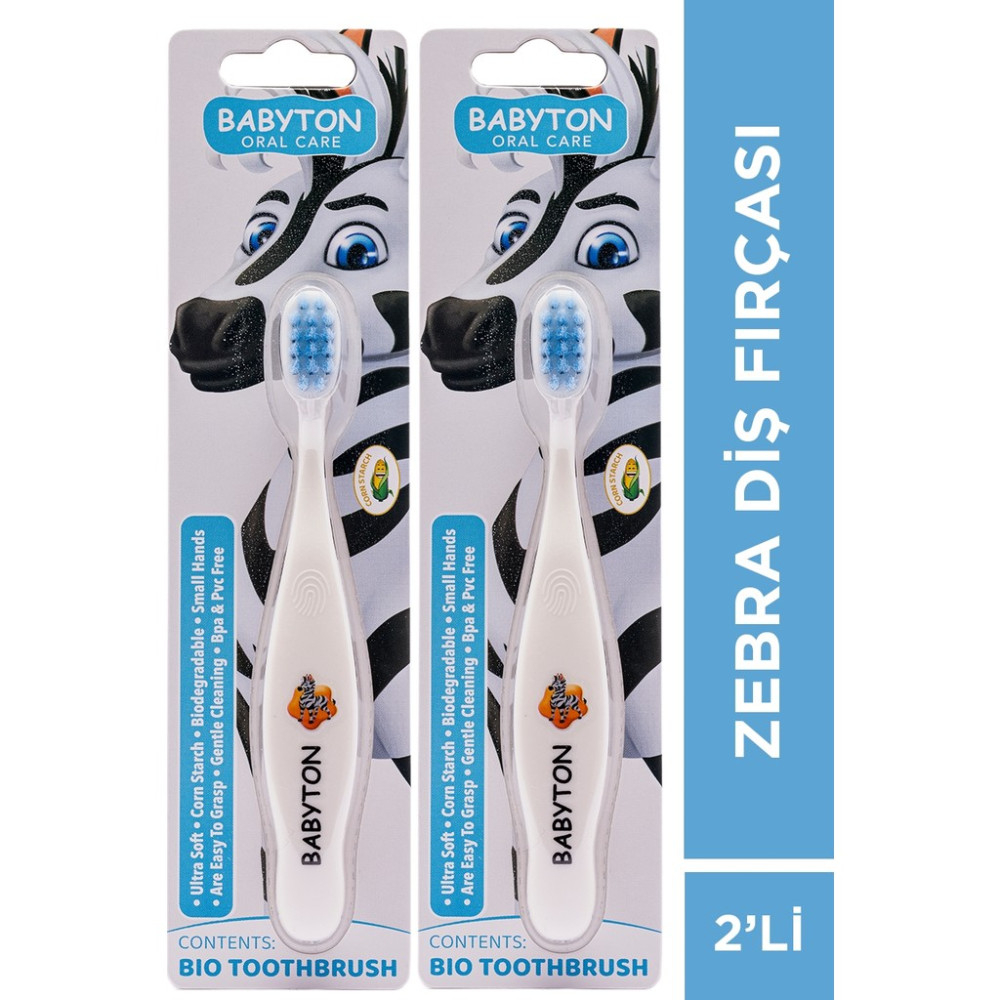 Babyton Ekolojik Diş Fırçası Zebra 2'li Set - Mat Diğer Fiyatı