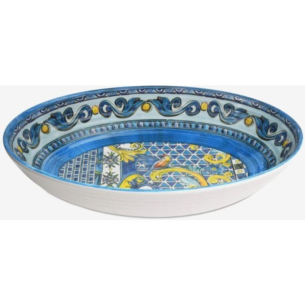 Baci Milano Mavi Barok Oval Servis Kasesi 33X23 cm BMRIS.BRM01 - Renkli Mutfak Gereçleri Fiyatı