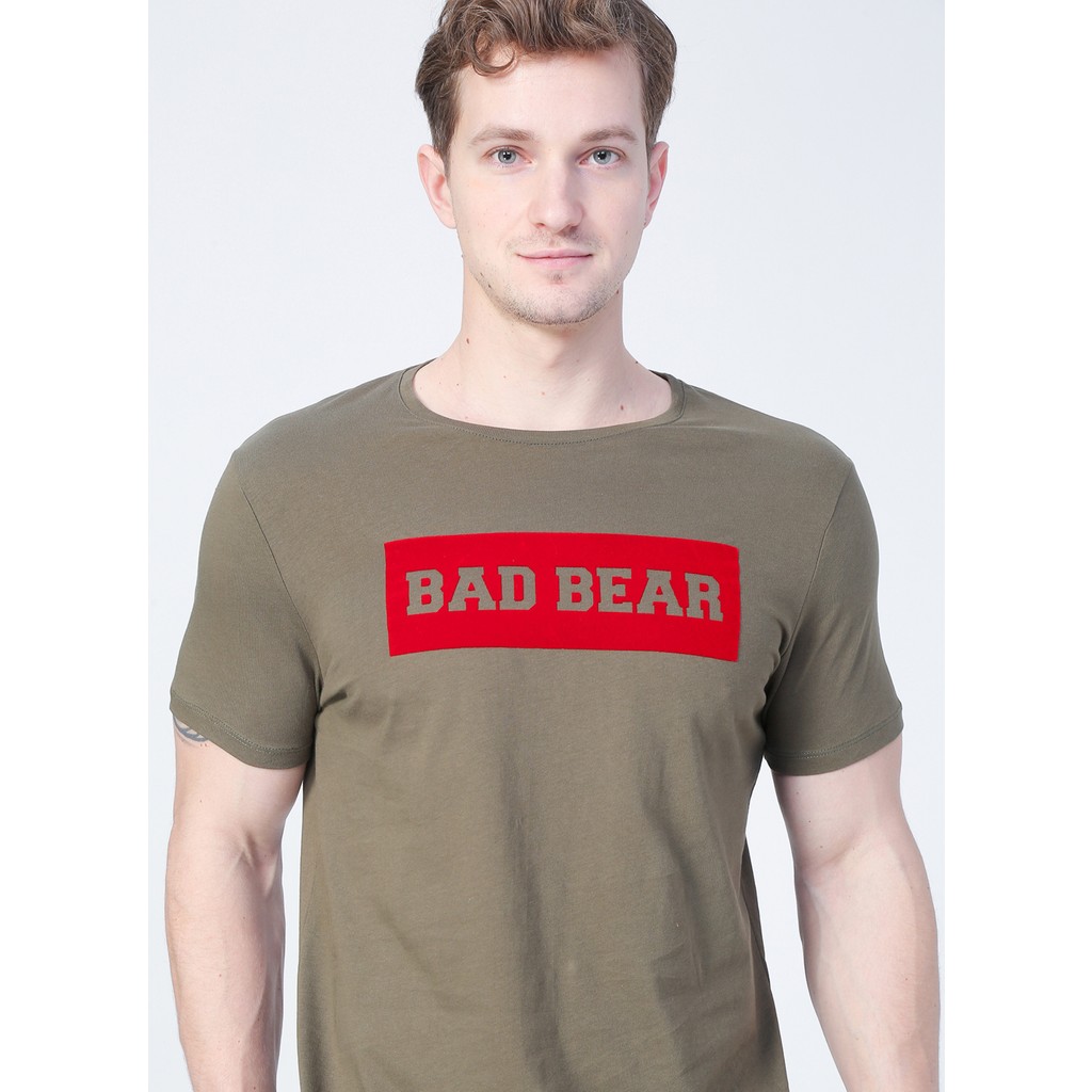 Bad Bear 22.01.07.013_Flog O Yaka Normal Kalıp Baskılı Haki Erkek T-Shirt Erkek T-shirt Fiyatı