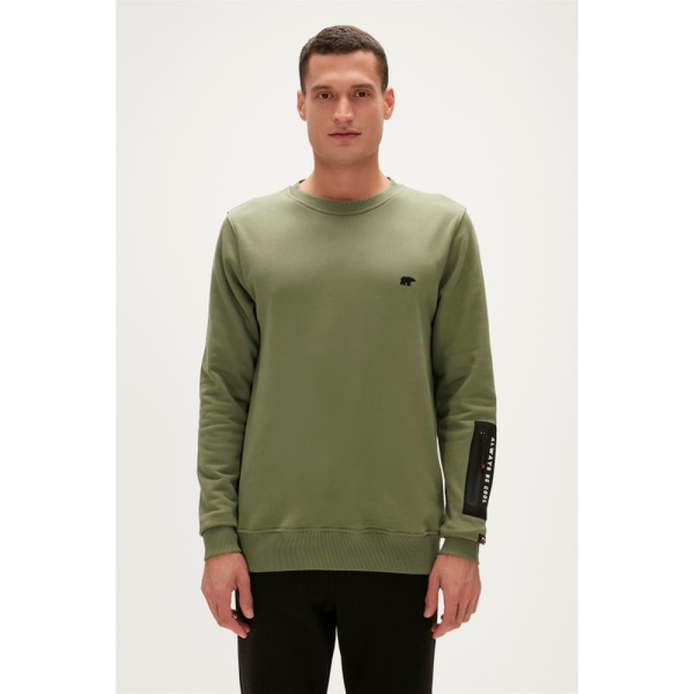 Bad Bear Be Cool Crewneck Thyme Baskılı Erkek Sweatshirt Erkek Sweatshirt Fiyatı