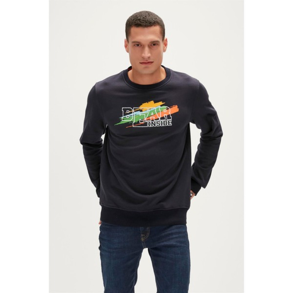 Bad Bear Crayon Crewneck Lacivert Erkek Sweatshirt Erkek Sweatshirt Fiyatı