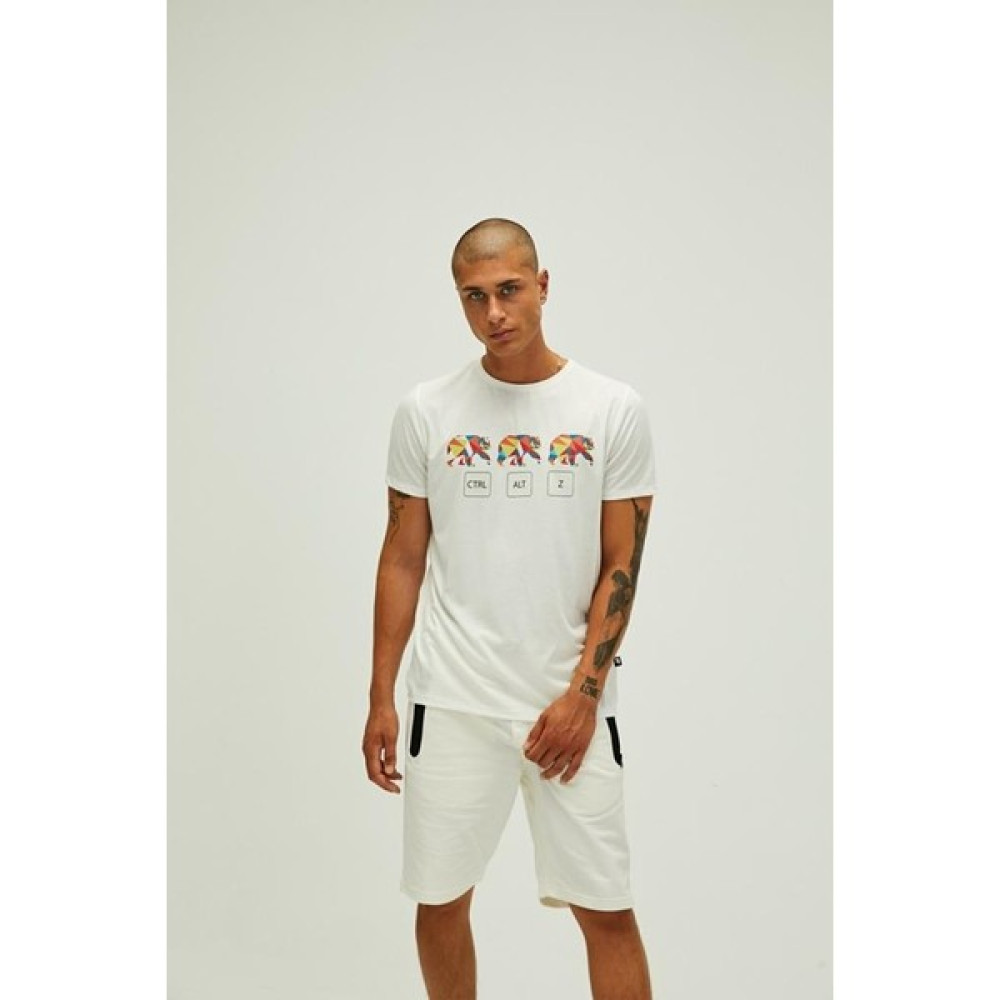 Bad Bear Ctrl Alt Z T-Shirt Off-White Yuvarlak Yaka Erkek T-Shirt Erkek T-shirt Fiyatı