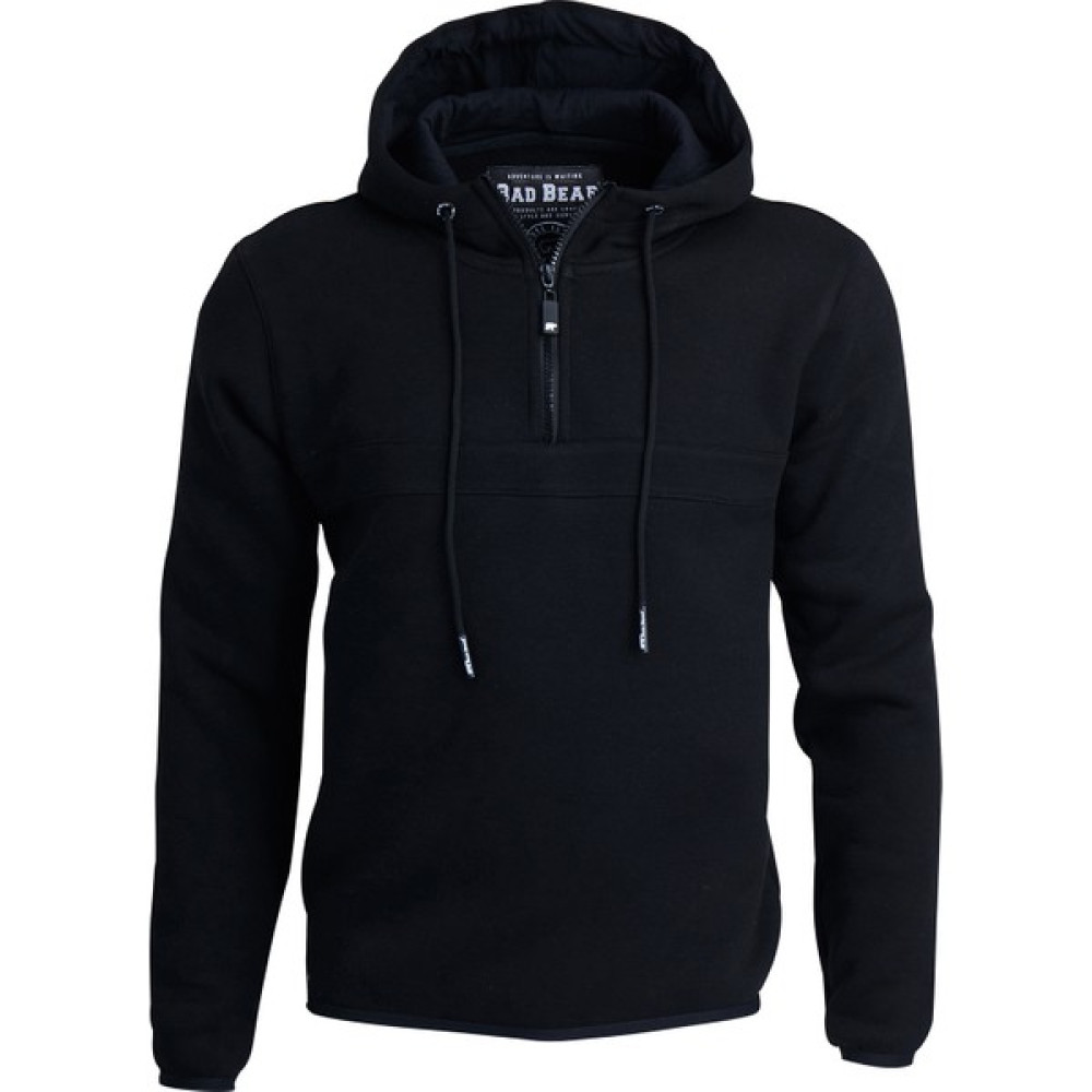 Bad Bear Defence Half Zip Erkek Siyah Kapüşonlu Sweatshirt Erkek Sweatshirt Fiyatı