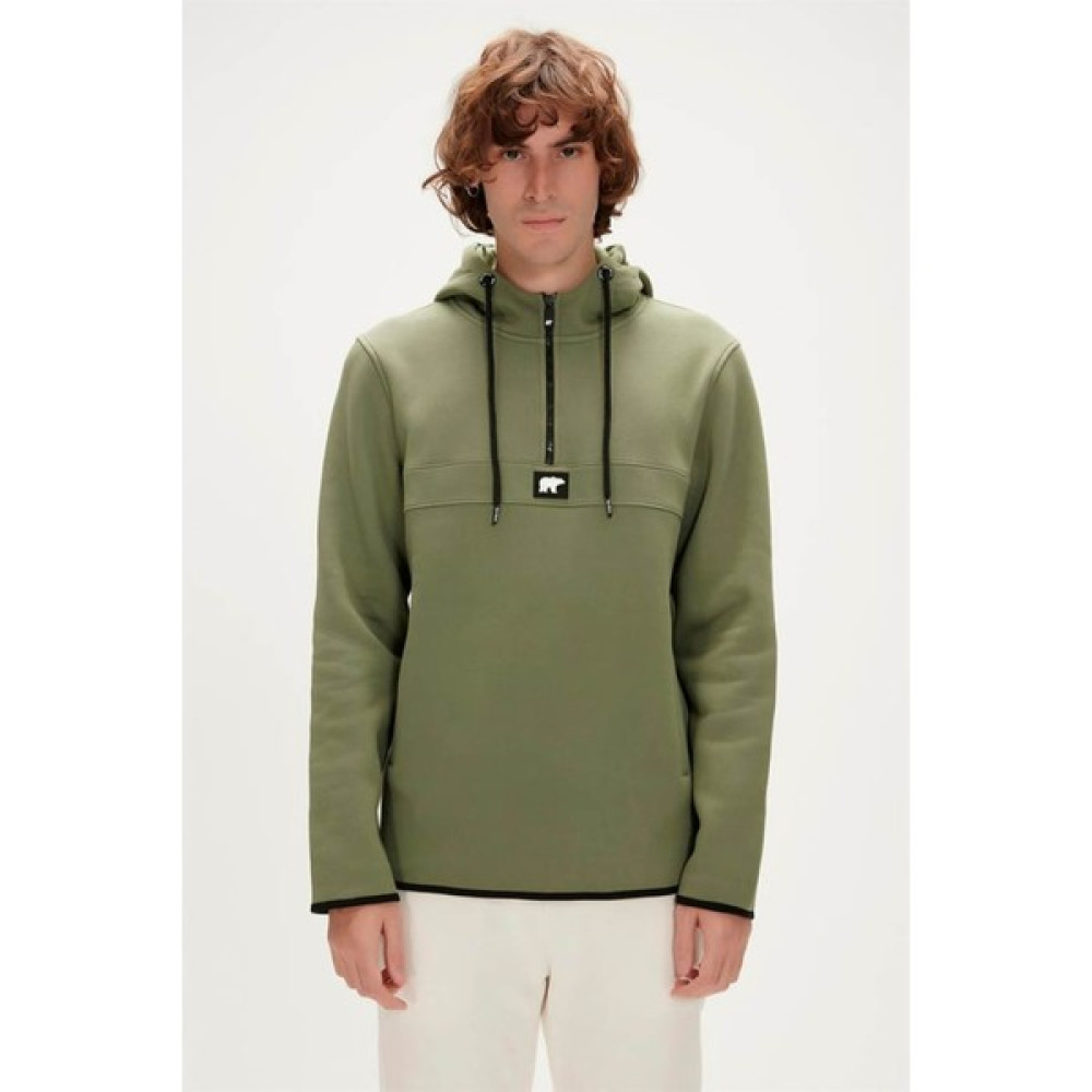 Bad Bear Erkek Sweatshirt Haki 19.02.27.027 Defence Half-Zıp Erkek Sweatshirt Fiyatı