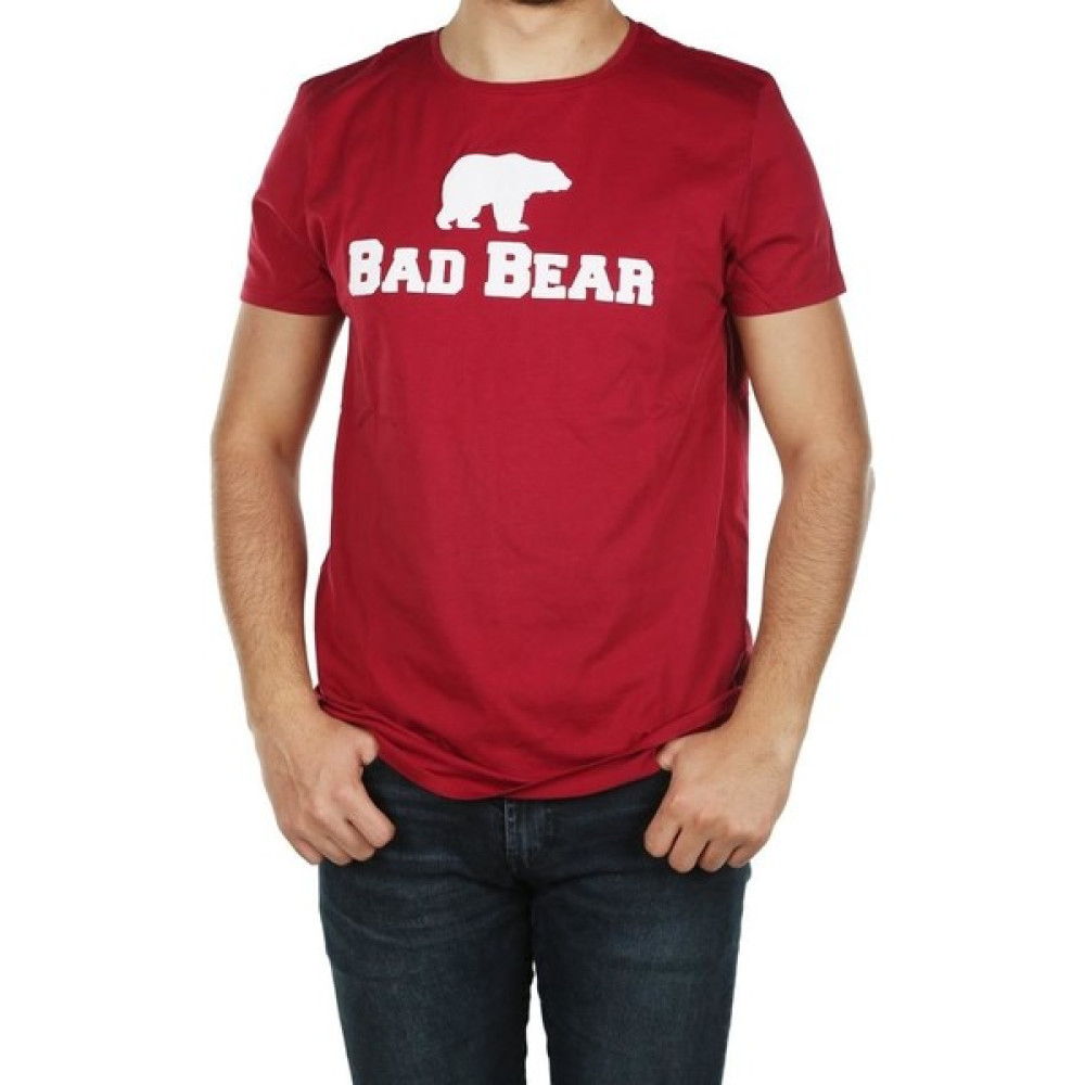 Bad Bear Kabartma Baskılı Bordo T-Shirt Erkek T-shirt Fiyatı