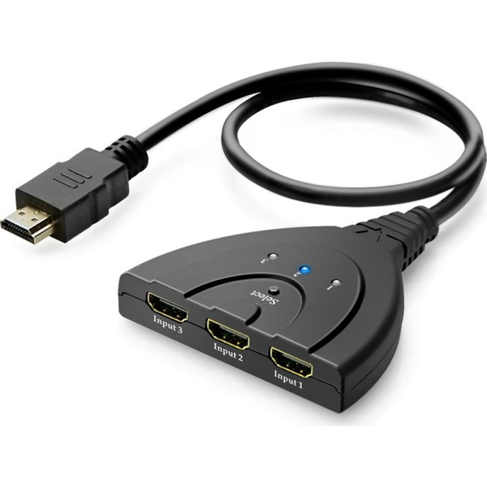 Badatrend 3 Port HDMI Switch Pigtail Kablo Full Hd 1080P HDMI Çoklayıcı Çoğaltıcı 3 Giriş 1 Çıkış Çoklama Seri & Paralel Kablo Fiyatı
