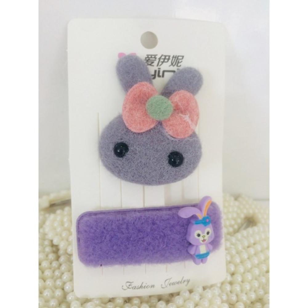 Bade Hediyelik Tavşan Figürlü Çocuk Bebek Renkli Peluş Çıt Çıt Pens Toka Seti 2'li Paket  Toka, Taç & Saç Bandı Fiyatı