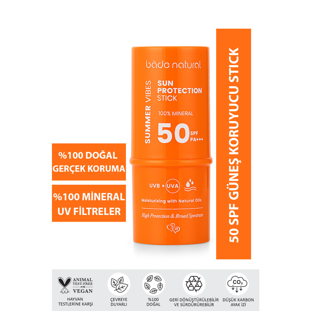 Bade Natural %100 Mineral 50 Spf Besleyici Güneş Koruyucu Stick Güneş Kremleri ve Losyonları Fiyatı